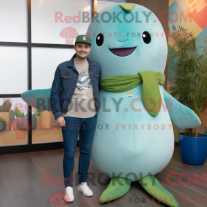 Olive Narwhal mascot...