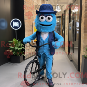 Blå Unicyclist maskot...