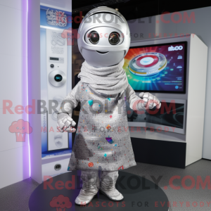 Silver Gyro mascot costume...