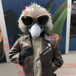 Gray Kiwi mascot costume...