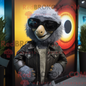 Grå Kiwi maskot kostume...