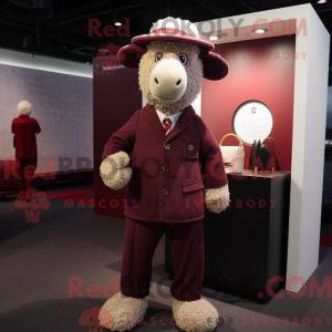 Maroon Merino Sheep mascot...