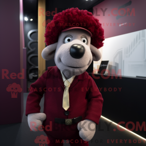 Maroon Merino Sheep mascot...