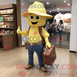 Gold Plum maskot kostume...