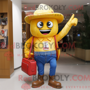 Gold Plum maskot kostume...