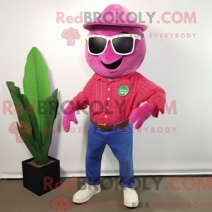 Magenta jordbær maskot...