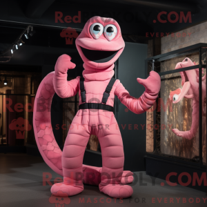 Pink Hydra maskot kostume...