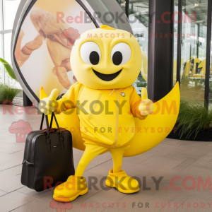 Gul Stingray maskot kostume...