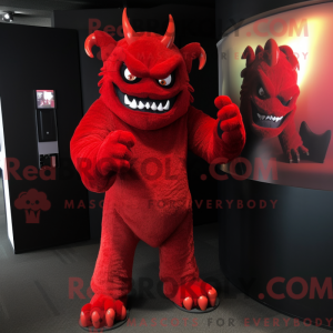 Red Demon mascot costume...