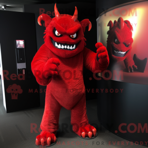 Rode demon mascottekostuum...