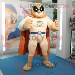 Tan Superhero mascot...