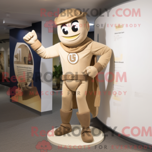Tan Superhero mascot...