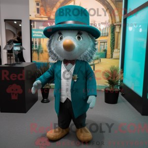 Teal Hedgehog Maskottchen...