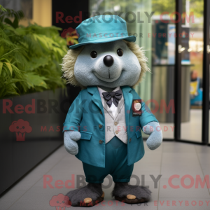 Teal Hedgehog mascot...