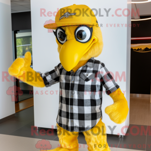 Yellow Hawk maskot kostume...