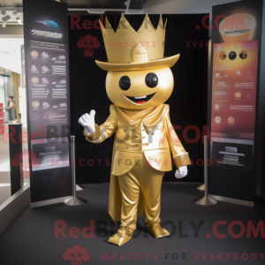Gold Queen mascot costume...