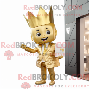 Gold Queen mascot costume...
