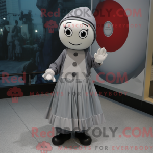 Gray Mime mascot costume...