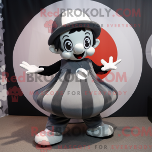 Grå Mime maskot kostume...