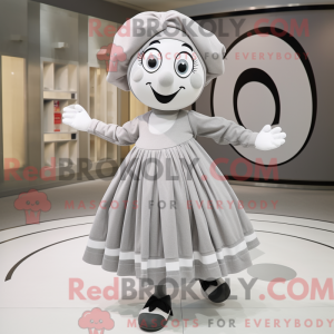 Grå Mime maskot kostume...