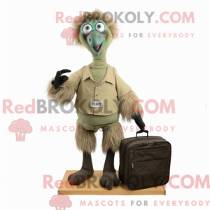 Olive Emu mascot costume...