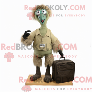 Olive Emu maskot kostume...