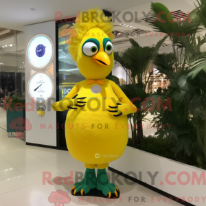 Citrongul påfugl maskot...