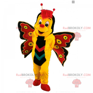 Maskot žlutý a červený motýl - Redbrokoly.com