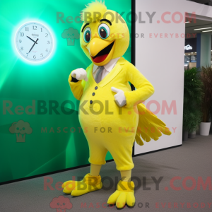 Lemon Yellow Peacock mascot...