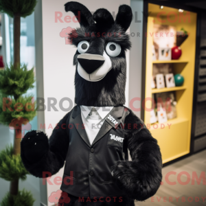 Sort Lama maskot kostume...