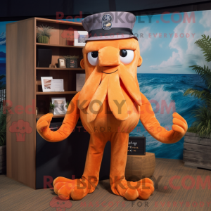 Orange Kraken maskot...