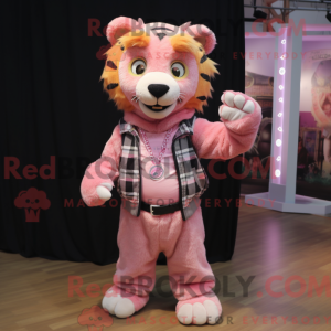 Pink sabeltand tiger maskot...