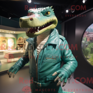 Cyan Crocodile maskot...