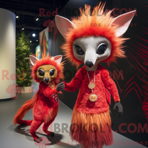 Red Aye-Aye mascot costume...