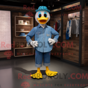 Blue Duck-maskotdraktfigur...