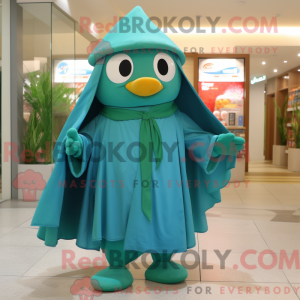 Teal Spinach mascot costume...
