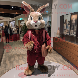 Maroon Wild Rabbit mascot...