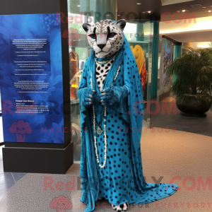 Máscara de chita azul...