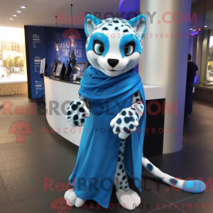 Blue Cheetah maskot kostume...