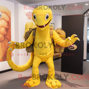 Gul Hydra maskot kostume...