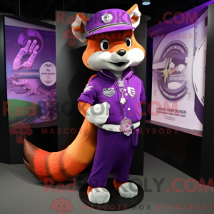 Purple Fox mascot costume...