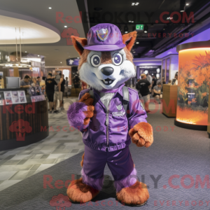 Purple Fox-mascottekostuum...