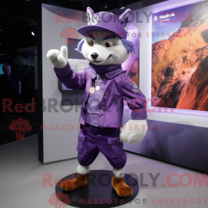 Purple Fox mascot costume...