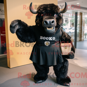 Black Bison mascot costume...