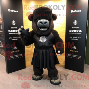 Black Bison mascot costume...