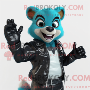 Cyan Civet mascot costume...