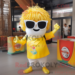 Gul Ramen-maskotdraktfigur...