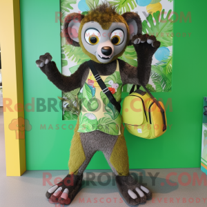 Green Lemur mascot costume...