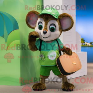 Green Lemur mascot costume...