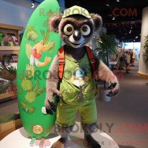 Green Lemur mascot costume...